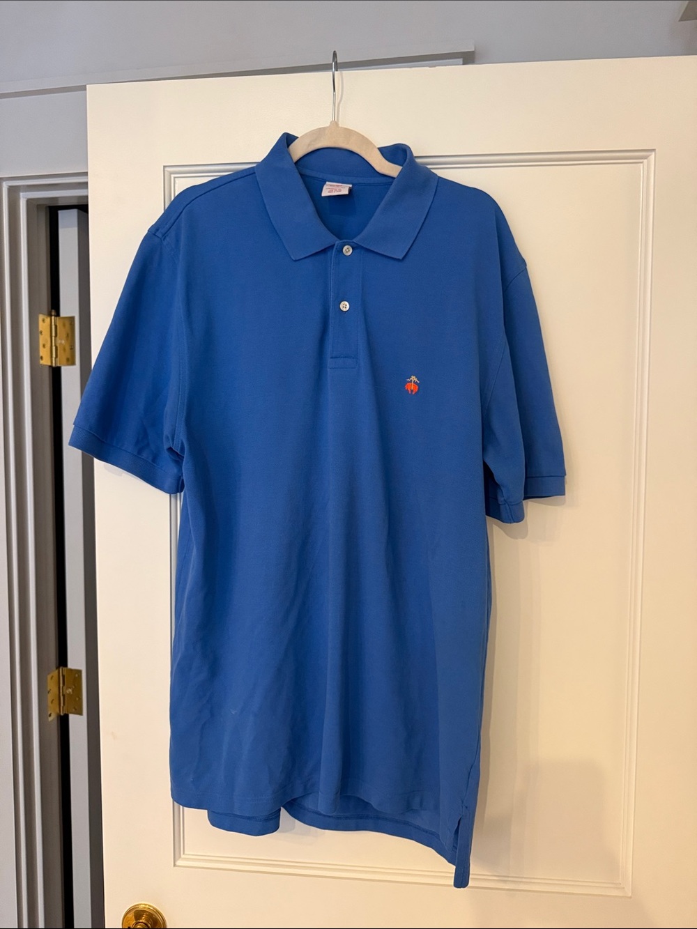 Brooks Brothers Men's Blue Polo Shirt with Embroidered Logo